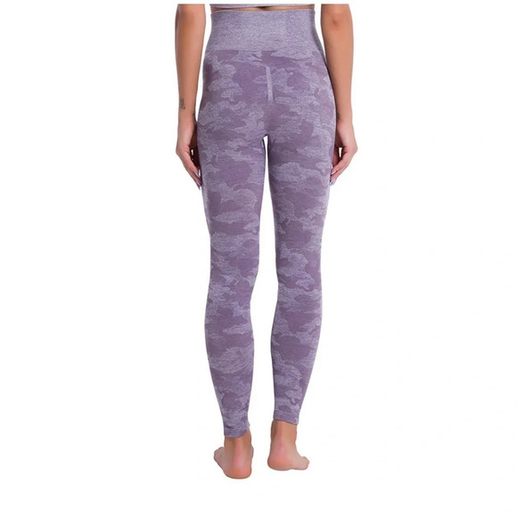NWOT Women’s tummy control purple camouflage leggings One Size - Picture 1 of 5
